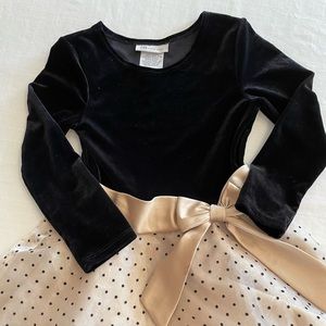 BONNIE JEAN Layered tulle & crinoline black & gold dress-size 5